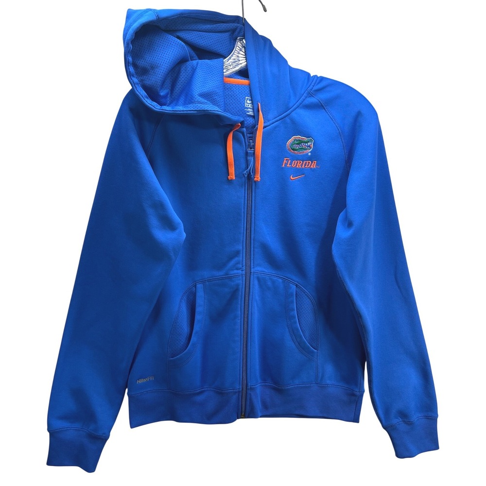 Nike Team Florida Gators Full Zip Hoodie Blue Mens Medium NikeFIT Sweatshirt